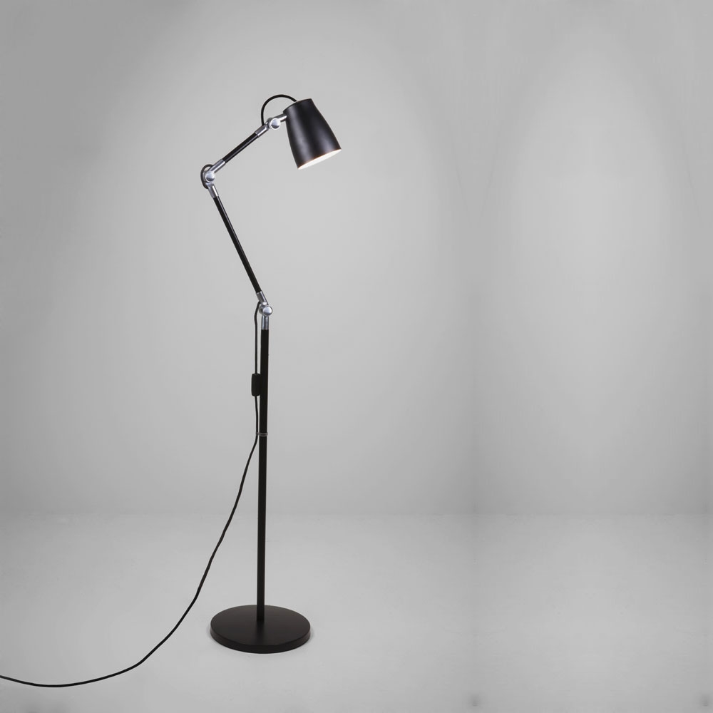 Luxo Spotlight Floor Lamp in Black  